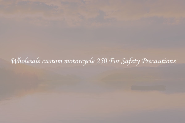 Wholesale custom motorcycle 250 For Safety Precautions