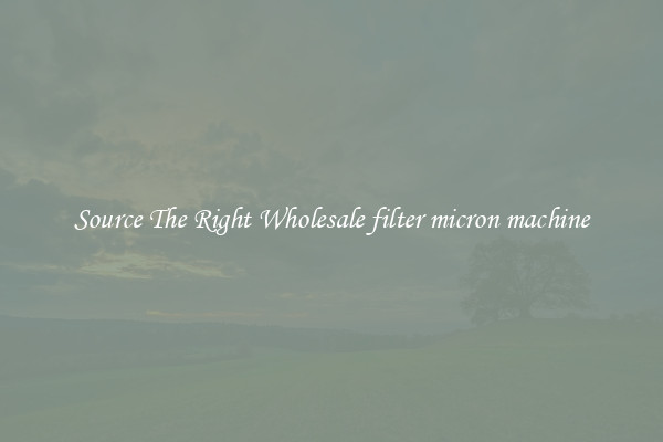 Source The Right Wholesale filter micron machine