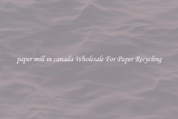 paper mill in canada Wholesale For Paper Recycling