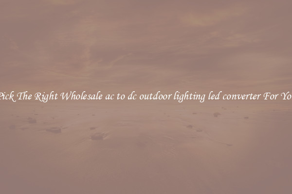 Pick The Right Wholesale ac to dc outdoor lighting led converter For You